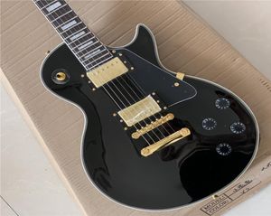 Meistverkaufte Custom Shop Black Beauty Gloss Black E-Gitarre Ebenholz Griffbrett Bundbindungen Humbucker Pickups9389468