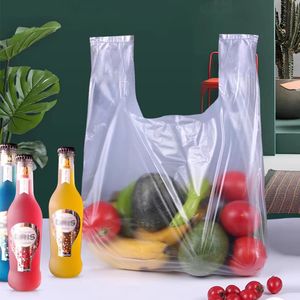 500g 24*37cm sacos de plástico estilo médio grosso atacado sacos de comida brancos transparentes sacos de compras sacos de conveniência