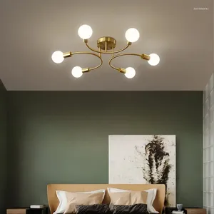 Taklampor sovrumslampa modern minimalistisk och magnifik hem kreativ personlighet nordisk ljus lyx vardagsrum koppar lam