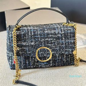 Woolen Crossbody Bag Designer Shoulder Bags Removable Strap Golden Hardware Magnetic Button Swallow Pattern Small Tote Wallets 26cm