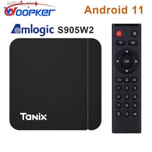 Set Top Box Woopker Tanix W2 Smart TV Box Android 11 S905W2 2.4G 5G Dual WiFi 100m Bluetooth TVBox 4K Media Player Set Top Box Q240330