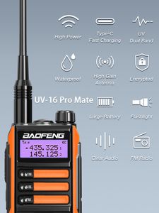 baofeng uv16プロメート10WパワフルなタイプCチャージャートレーニングトーキーデュアルバンドUV-16 Pro V2 UV-5R Max UV-10R Two Way Radioのアップグレード