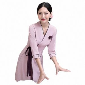 women Uniform for Beauty Sal Sauna Foot Bath Beautician Clothing Massage Clothing Hotel Elegant Work Clothes Spa Dr 2023 X0R9#