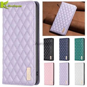 Obudowy telefonu komórkowego Diamentowe geometryczne skórzane klapki magnetyczne dla Samsung Galaxy S20 S21 S22 S23 ULTRA S23+ Plus S 21 Fe S20Fe Cover YQ240330