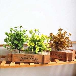 Flores decorativas para casa decoração realista interior ao ar livre verde artificial sorte suculenta grama escritório diy arranjo de plantas falsas