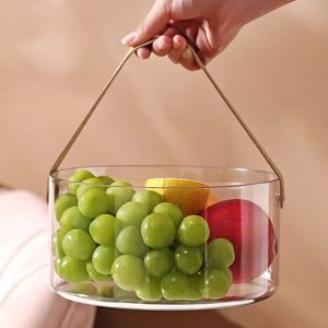 Portable Basket Fruit Plate Bar Ice Bucket Uncovered Beverage Beer Transparent Refrigerated Storage 240315