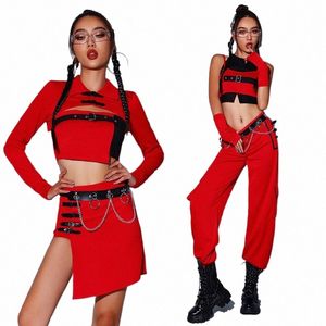 Modern Hip Hop Dance Costume Women Chinese Style Jazz Performance Clothing Vuxen Sexig rave outfit Singer Stage Costume BL5267 L1XX#