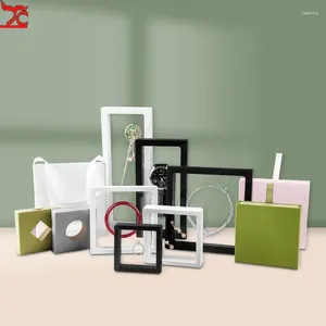 Jewelry Pouches 10Pcs 3D Floating Picture Frame Shadow Box Display Stand Ring Pendant Holder Protect Jewellery Stone Presentation Case