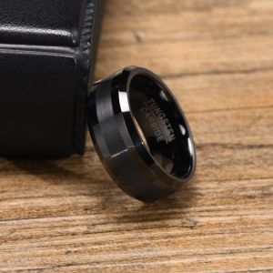 VNOX 8mm de casamento de tungsten para homens, anel anti -scratch metal, cor de prata preta simples anéis de casamento masculino simples