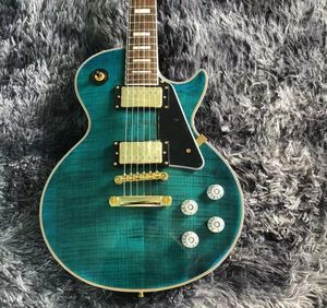 Wysokiej jakości LP Electric Guitar LP Body Mahogany Tffalboard Rosewood Hardware Gold Color Green8194562