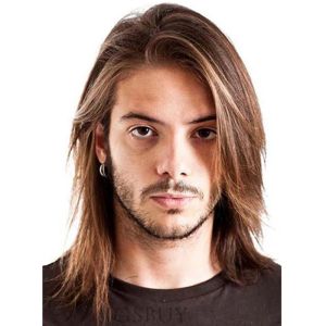 Wigs HAIRJOY Male Medium Synthetic Hair Wig Straight Heat Resistant Fiber for Men