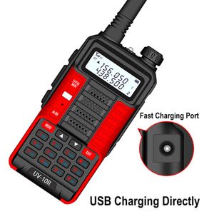 2023 Baofeng New Professional Walkie Talkie UV 10R 10 km 128 Kanały VHF UHF Dual Band Dwuay CB Ham Radio Baofeng UV10R 2 PCS