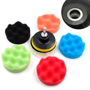 3 "5" 6 "7 Car Polishing Pad Sponge Car Polisher Waxing Pads Wool Wheel Buffing Kit for Car Polisher Drill Adapter Removes Scrat