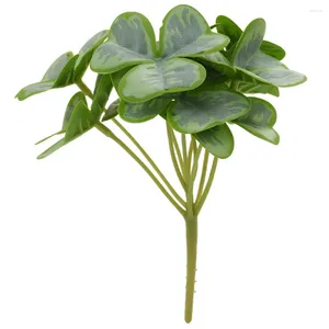 Decorative Flowers Artificial Green Plant Fake Planta Shamrock Decors Irish Ornament Imitated Simulation Leaf Bouquet