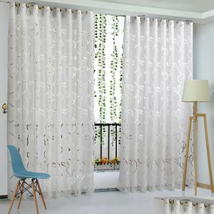 Vorhang Vorhänge Floral Vine Leaf Partition Polyester Moderne Vorhänge für Wohnzimmer Balkon Fenster Sheer Schlafzimmer Drop Lieferung nach Hause Ga Ota8K