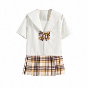 Neue Sommer Kanto japanische orthodoxe JK Uniform kurze / lg Ärmel Uniformen Schuluniform Mädchen Matrosen Anzug Faltenrock Sets S1nG #