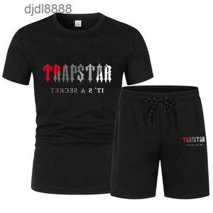 Summer Mens kortärmade shorts Tryckt Casual Suit Mesh Breattable Sports Quick-Torking