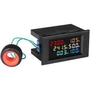LCD Digital Panel Wattmeter Energy Power Meter Voltage Voltmeter Current Ammeter Frequency Indicator AC 110V 220V 380V 100A