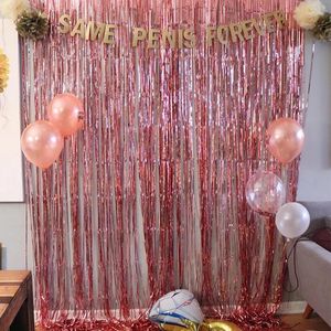 Party Decoration 2Packs Background Glitter Shimmer Curtains Tinsel Fringer Foil Curtain Christmas For Birthday Wedding Backdrop Deco