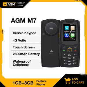 AGM M7頑丈な電話英語ロシアキーパッド4G Volte Android防水タッチスクリーン携帯電話2500MAHフィーチャーフォン