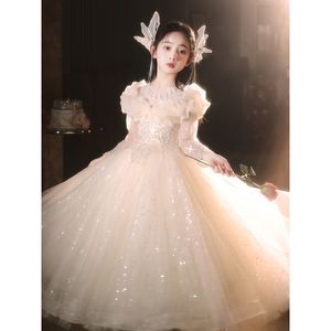New high-end temperament children's birthday dress little girl hosts high-end piano clothing