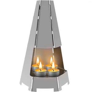 Candle Holders Tea Light Oven Metal Heater Windproof Holder Hollow Indoor Stand