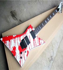 Beyaz Alışılmadık Şekleli Elektro Gitar Blood Desenfloyd Roserosewood Kara Kara Kara Kara Kara Kara Kara