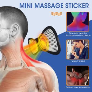 LCD Display EMS Neck Bår Electric Massager 8 Mode Cervical Massage Patch Pulse Muscle Stimulator Portable Relief Pain
