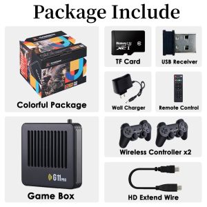 G11 Pro Poweful Video Game Box Super Console TV Android and EmuELEC Game System S905X3 Chip 64/128/26GB 20000+ Free Games