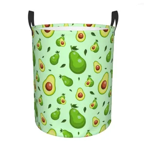 Laundry Bags Cute Fruit Avocado Print Basket Collapsible Large Capacity Clothing Storage Bin Baby Hamper