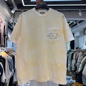 T-shirt män kvinnor överdimensionerade beige tees t shirt tryck tie färgade 2024SS