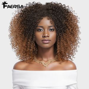 Peruklar kısa saç afro kinky kıvırcık peru