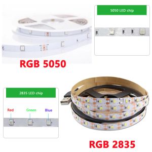 DC 5V USB LED-remsor 2835 5050 VIT VART VIT RGB TIRA LED-strip Ljus TV Bakgrund Belysning Tejp Hemdekor Lampa 1-15m