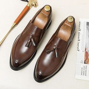 Dress Shoes Men's Spring Autumn Lazy Slip-on British Business Casual Leather Groom Wedding Fashion C1237