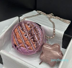 High quality designer bag Women's round pie Purse Mini leather hand handbag Chain Shoulder Bag colorful women's bag