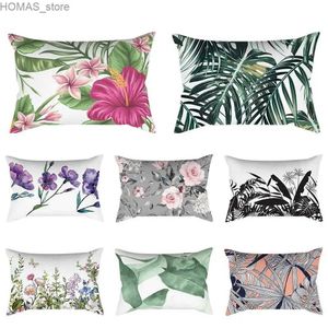 Pillow Rectangle Cushion Cover Plant Art Polyester Home Decor Elegant For Living Room Sofa 30x50cm Y240401
