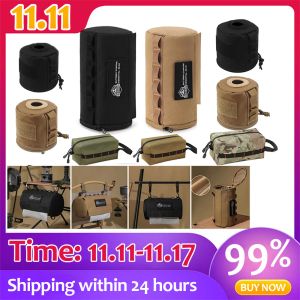 Verktyg Tactical Roll Paper Storage Bag Hanging Toalettvävnad Papperslåda Molle Pouch förvaring Camping Vandring Utomhusbil Picknickförfattningar