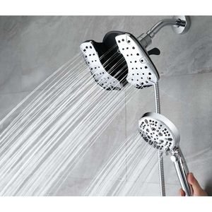 INAVAMZ 2-in-1 2.5GPM: 9.8 Inch (about 24.9 Cm) Head Handheld 10 Kinds of Spray Removable Shower Head, with On/off Switch and 15 Level Filter
