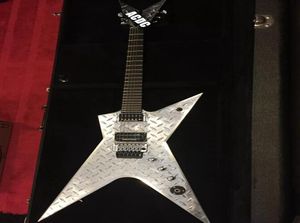 Guitarra em forma rara Jack Wash Dime 3 EUA Diamond Plate Stealth 039Dimeplate039 Dimebag Darrell Guitarra Elétrica3739710