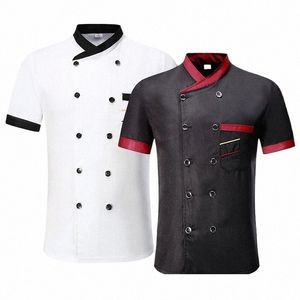 Unisex Chef Jacket Mens Chef Jacket Restaurant Kitchen Chef Uniform Restaurant Hotel Kök Kökskläder Catering Shirt T4TW#