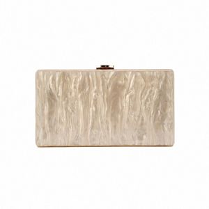 Pearl Nude Color Acryl Clutch Box Black Fabric Inside Women Bridal Ramię Menger Travel Beach Acryl Clutch Torebka W4GP#