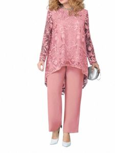 5xl plus storlek 2 -bit set afrikansk solid färg spetskläder för kvinnans toppar och byxor byxor nya diki fi party casual o 05hl#