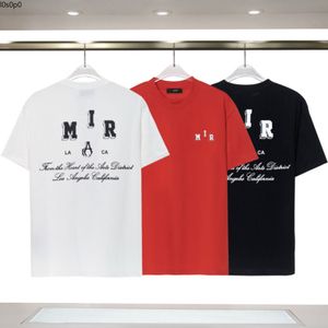 ファッションラグジュアリーアマリメンズTシャツデザイナーTシャツアマリカップルハイキュウTシャツ夏100％ピュアコットンダブルヤーンレターパターンTシャツ通り8183