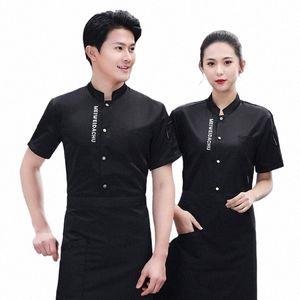 uniform Short Western Restaurant Hotel School Canteen Kitchen Chef Overalls Male Half Sleeve Summer Clothes f9nA#