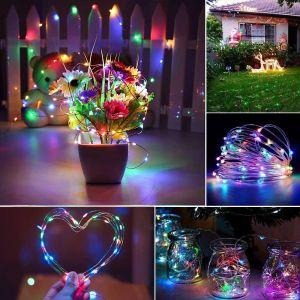 30m Copper Wire LED -lampor Sträng USB Batterifattig Garland Fairy Light Christmas Wedding Party Decor Holiday Light Navidad