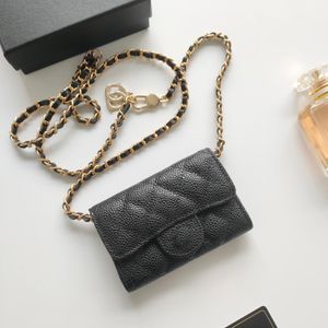 Дизайнерский кошелек Crossbode Bag Black Swork для женщин держатель карт подлинная кожаная золотая буква c