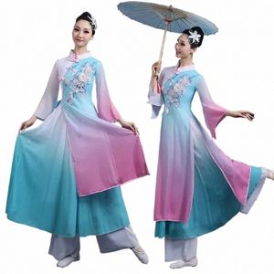 古代中国のコスチューム女性フォークダンス大人Yangkoステージ衣類妖精フォークDrステージwear Yangko Performance Clothing K53p＃