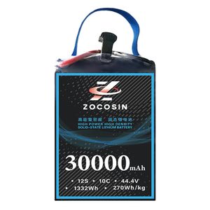 12S 44.4V30AHドローンUAV充電式ソリッドレートリチウムバッテリー270WH/kg