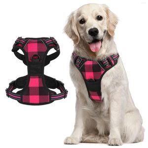 Dog Apparel Selling Classic Check Pattern No Pull Chest Back Strap Premium Pet Harness Adjustable Control Vest Do
