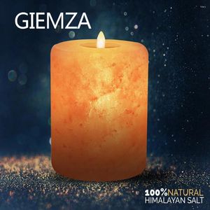 Candle Holders GIEMZA Salt Candlestick Stone Manual Eye Protection Orange Natural 1pc Tea Light Holder Tabletop Decoration Small